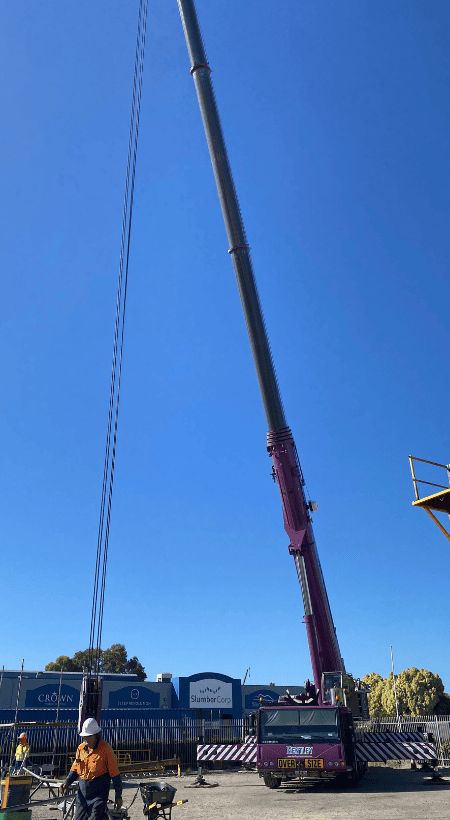 Slewing mobile crane over 100 tonnes used for TLILIC0020 C0 Crane Ticket training at Saferight Welshpool.